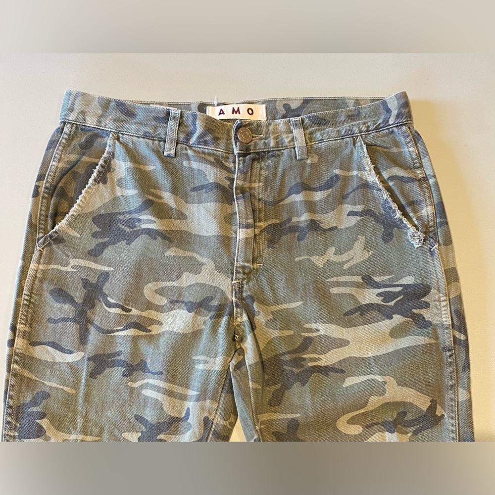 AMO Camo Slouch Cropped Trousers, size 27 - Picture 6 of 12